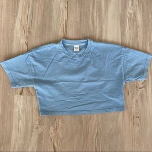 TNA ARITZIA Sky Blue Crop Top